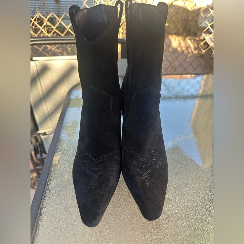 Sam Edelman Moe Spoon Black Suede Booties 7M NWOB - Picture 3 of 12